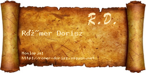 Römer Dorisz névjegykártya